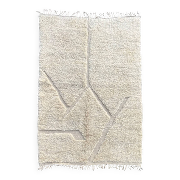 White Berber Beni M'rirt wool rug