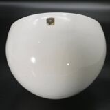 Space Age Ball Shaped Weighted White Ceramic Table Mirror