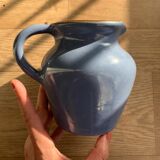 Blue ceramic pitcher