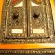 Mirror opening Berber metal, wood, bone and leather, circa 1980