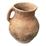 Poterie d’argile turque vintage, récipient en argile vieilli et antique / vase / petit
