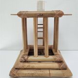 Pagoda-shaped bamboo canvas lamp