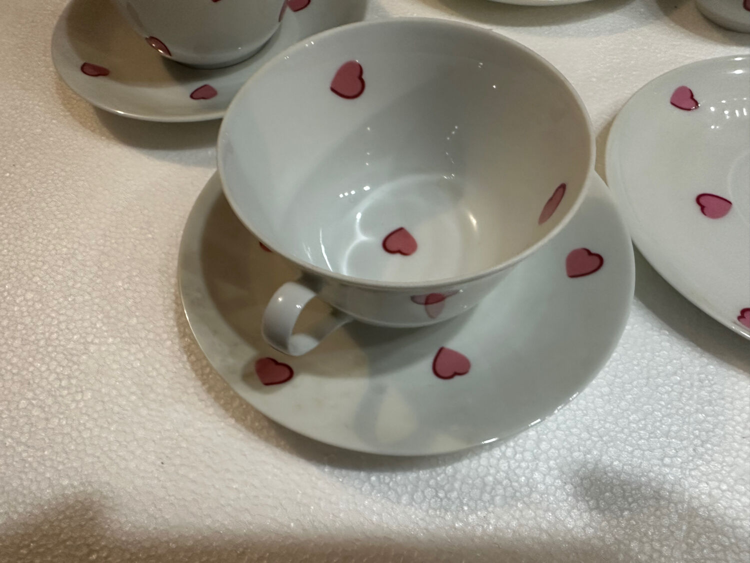 Breakfast Service D. Porthault Limoges Pink Hearts 10 Pcs