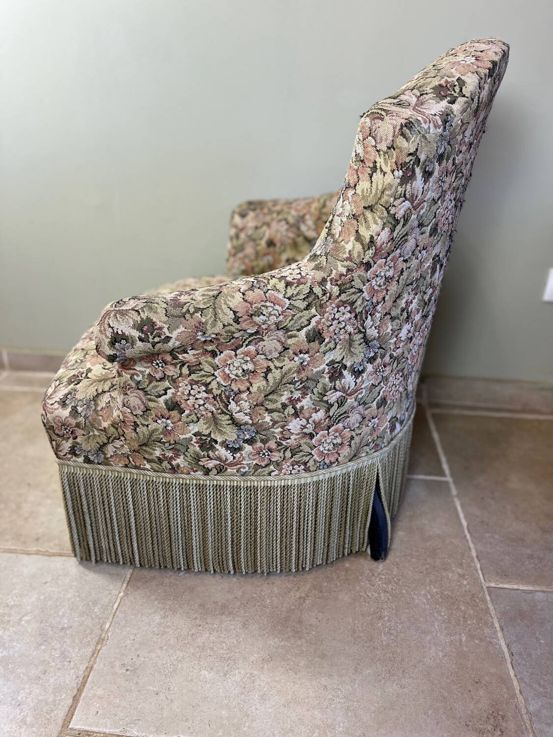 Fauteuil crapaud fleuri