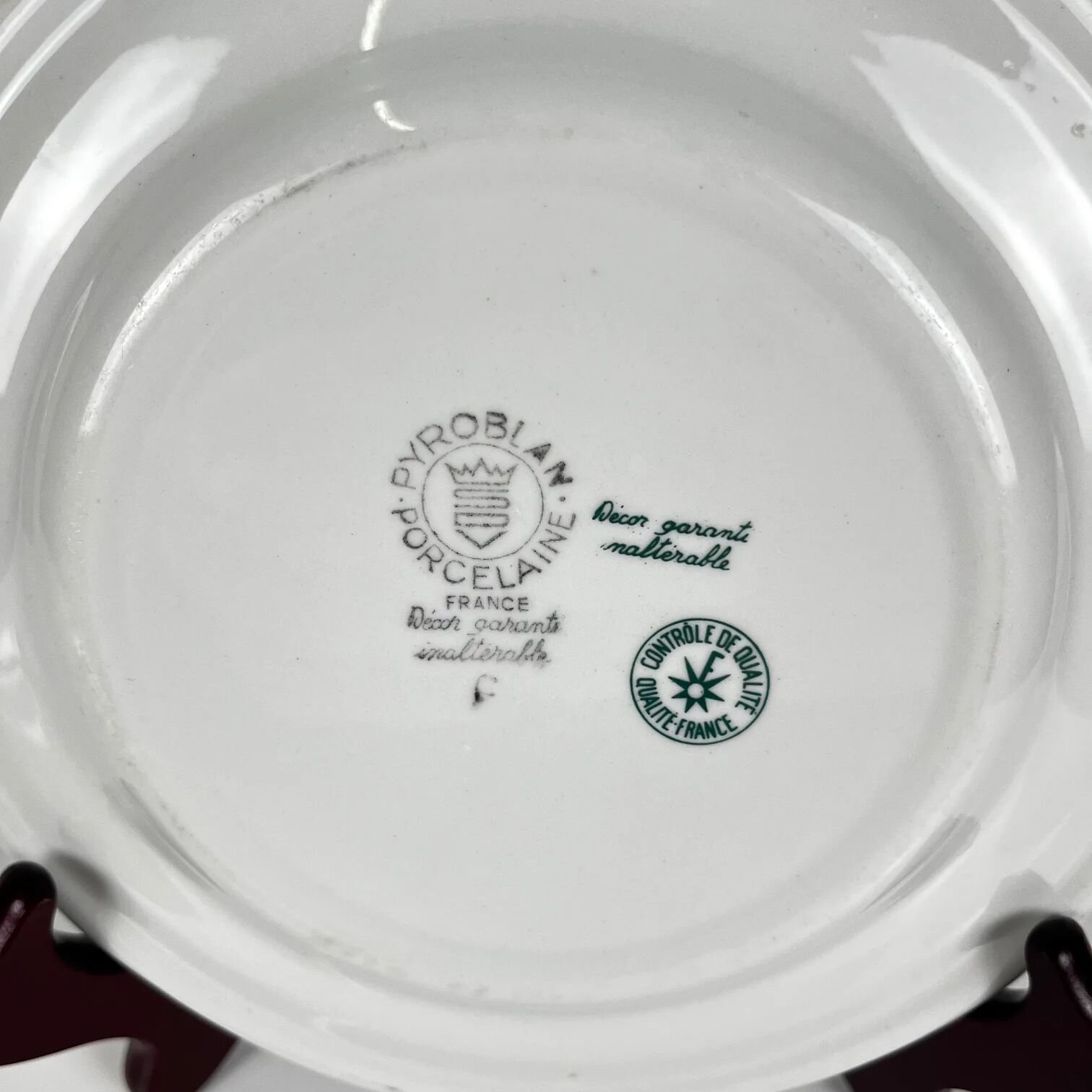 Set de 4 assiettes à dessert "Agreste", Sarreguemines, fin XXe, Pyroblan