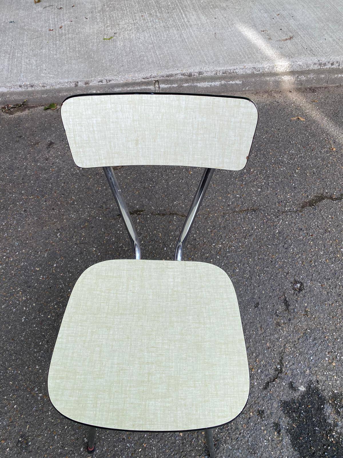 ETS khaki green formica chair Sanec Limoges
