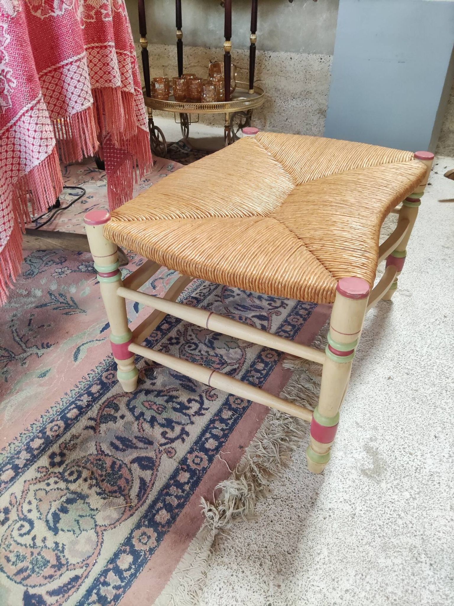 Radassier bench and its footrest - Provençal