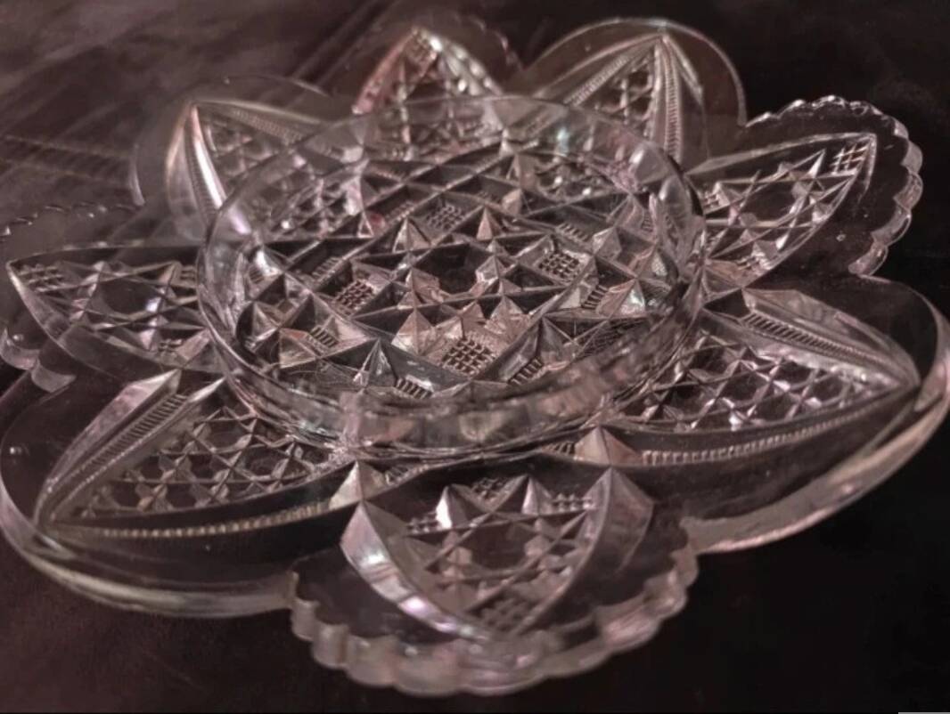 Antique cut glass butter dish – Luxury & elegance of the dining table art