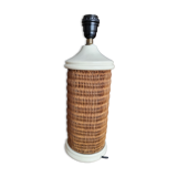 wood and wicker lamp