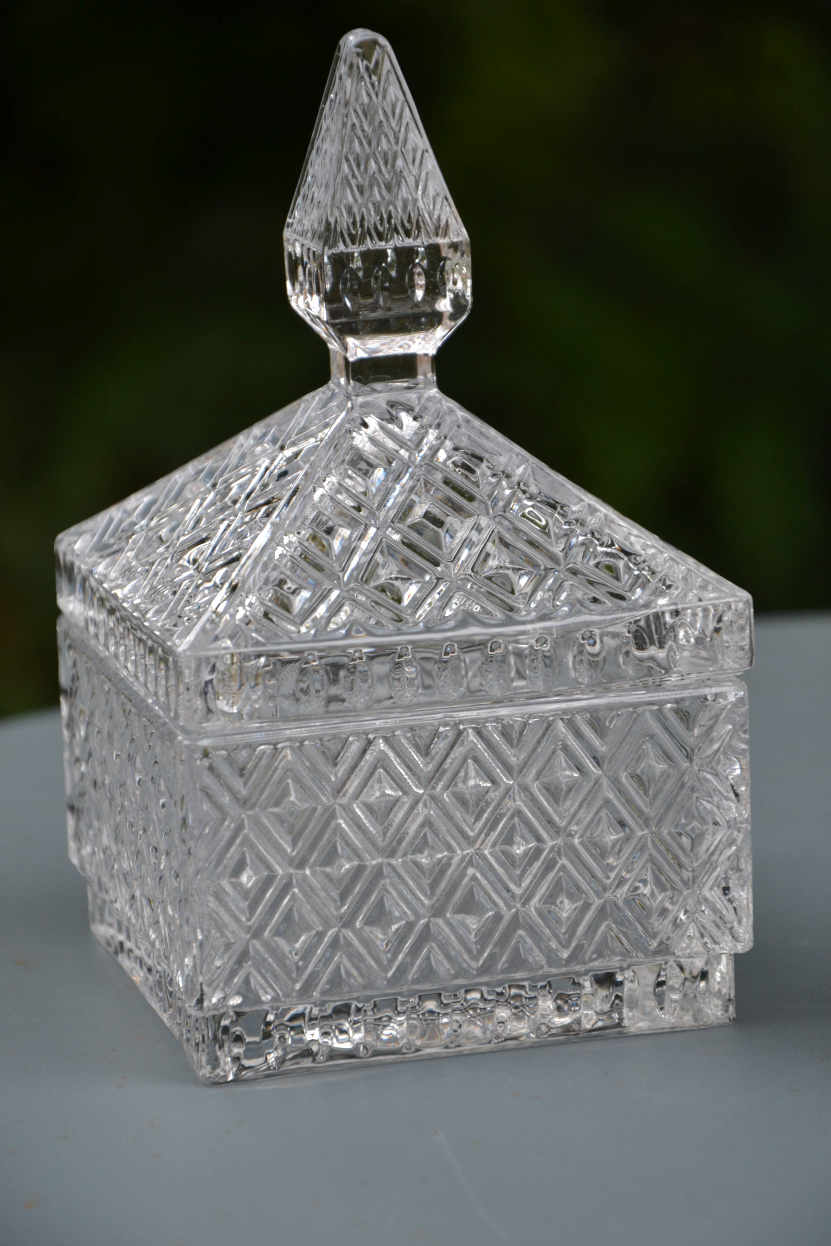 Set of glass candy jars/boxes