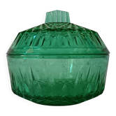 Vintage emerald green glass sugar bowl, Arcoroc France