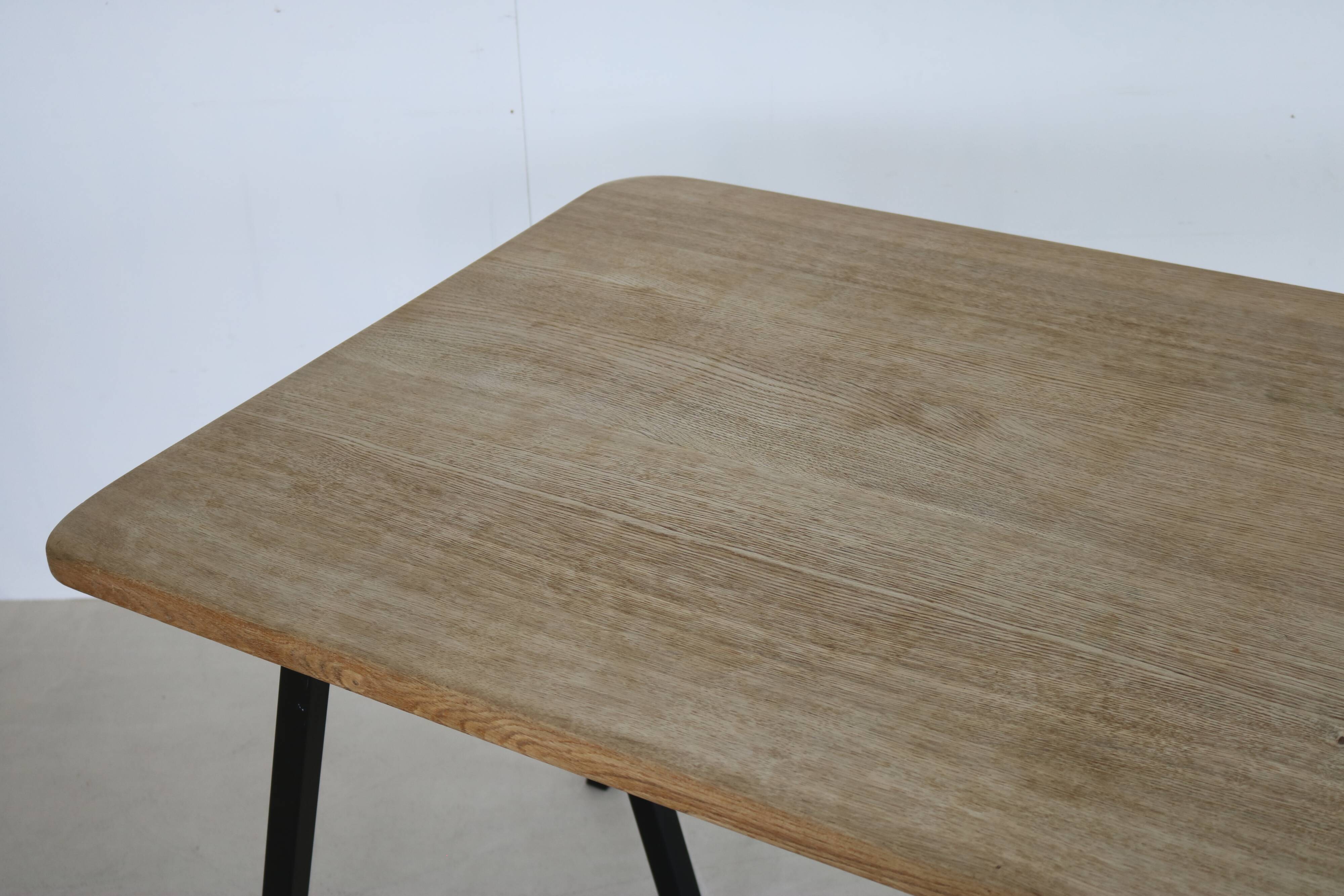 Vintage industrial oak dining table