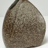 Vase méplat en grès émaillé, années 80