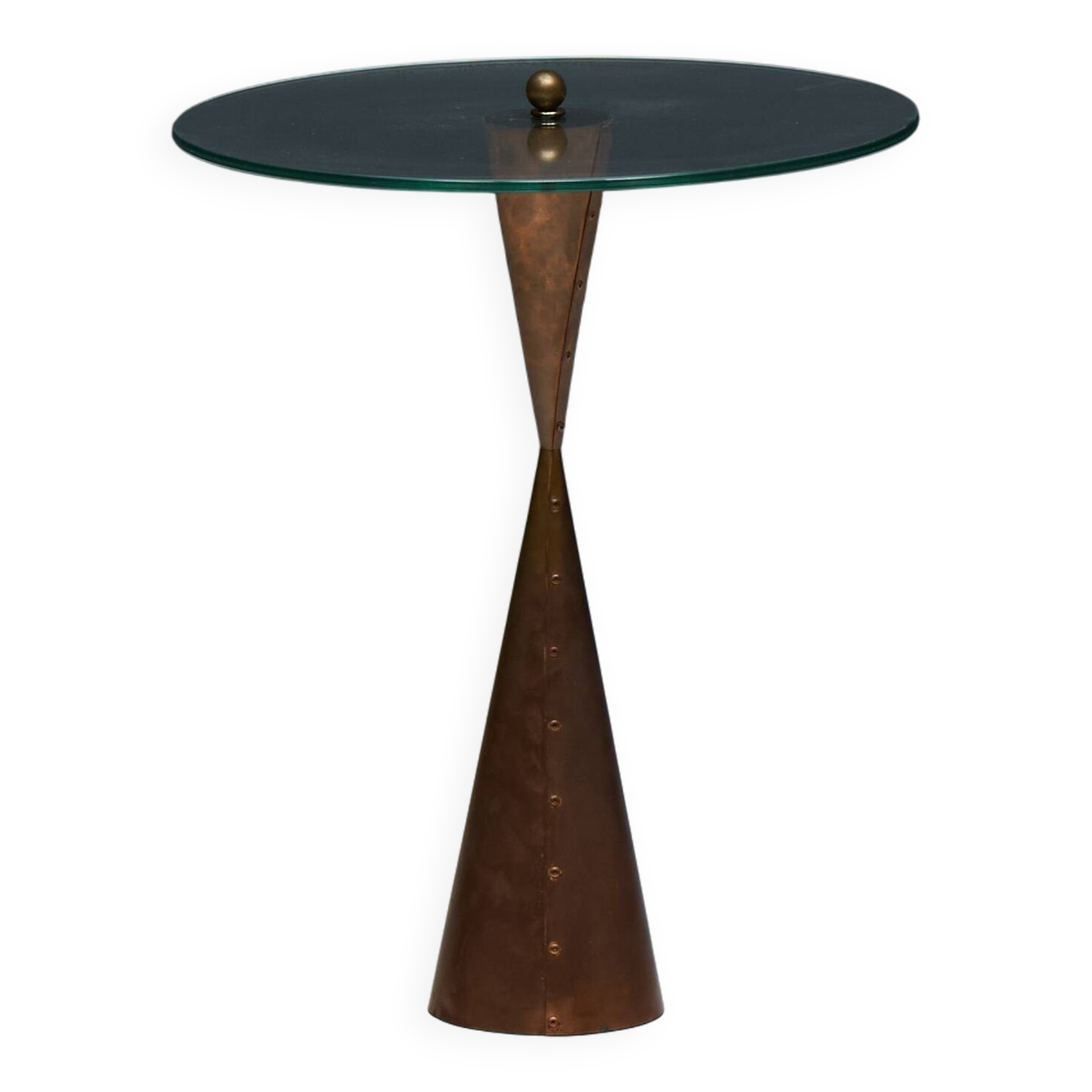 Conical Copper Side Table, France, 1970s