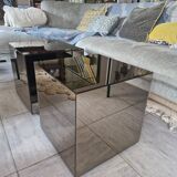 Pair of amber mirror cubes
