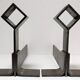 Paire de chenets modernistes acier design années 70/80