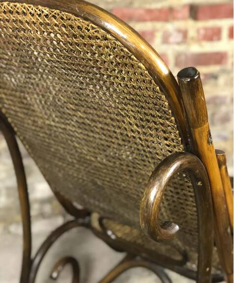 Rattan and cane rocking chair from the 1980s.