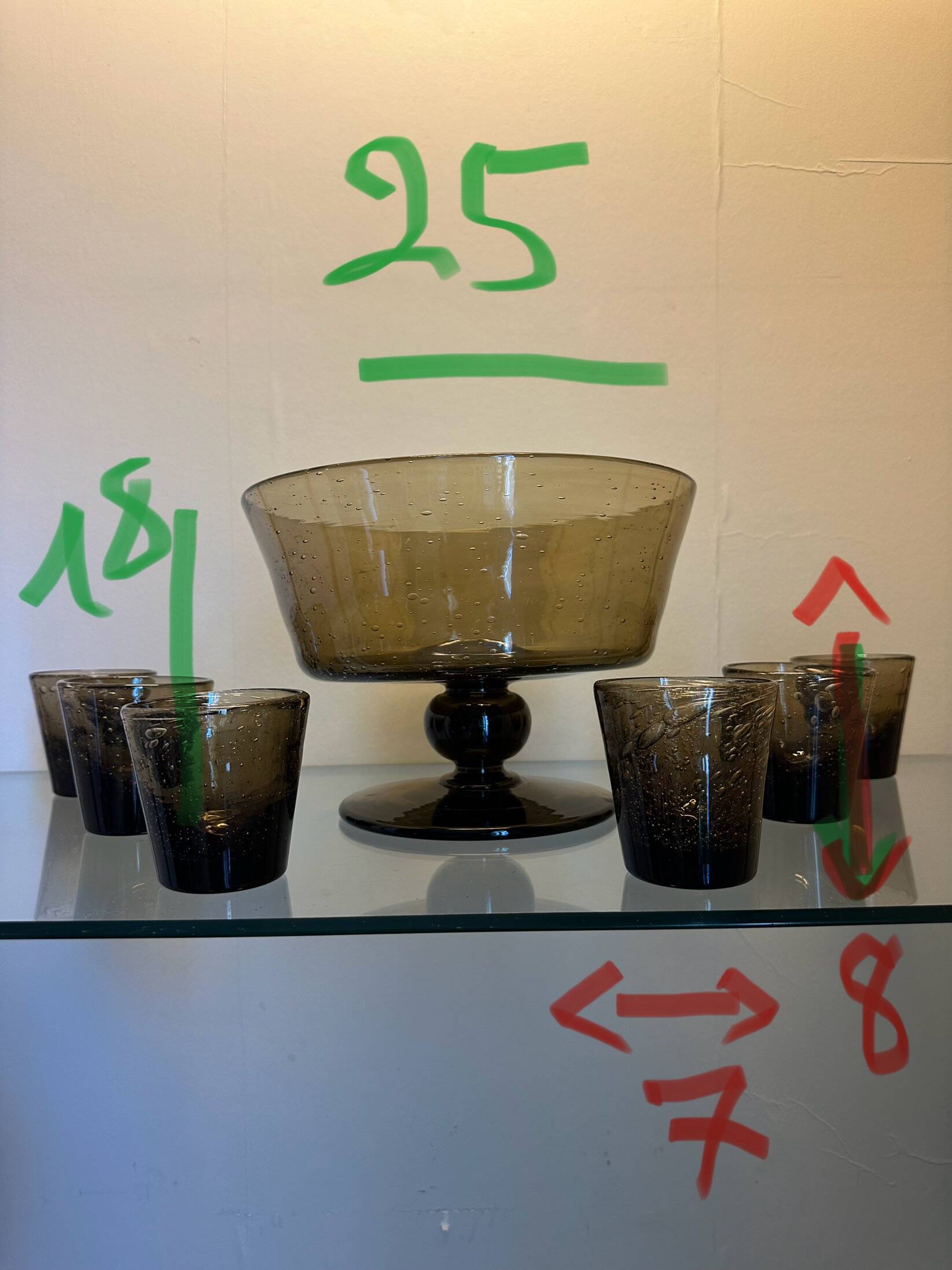 Service En Verre Soufflé Et Bullé de Biot