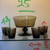 Blown and bubbled glass service from Biot