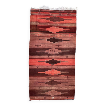 Large Vintage Turkish Kilim Rug 327x167 cm Wool Kelim