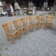 6 bistro chairs in solid oak, 1920s