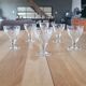 6 small vintage engraved glass stemware