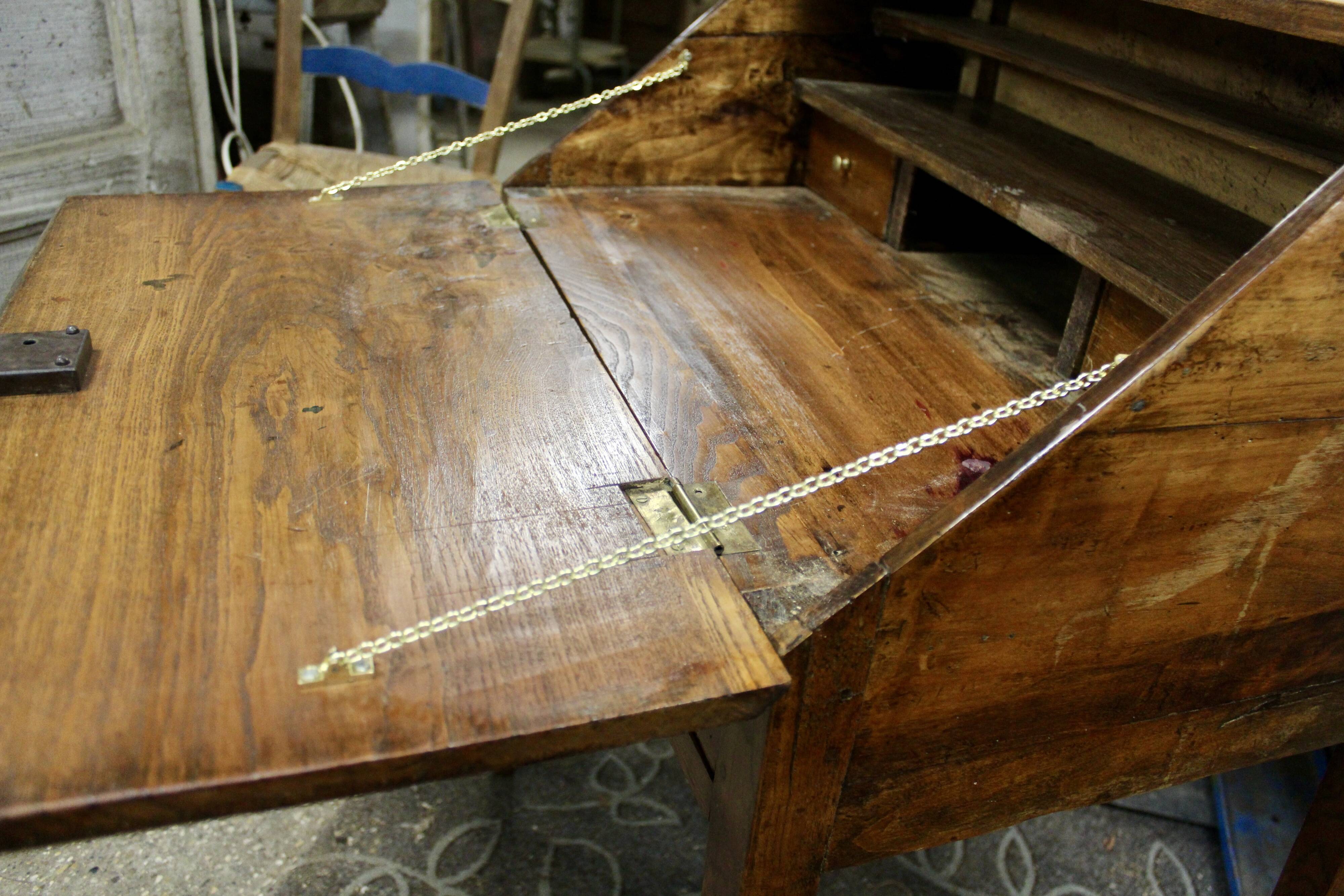 19th century natural wood sloping desk