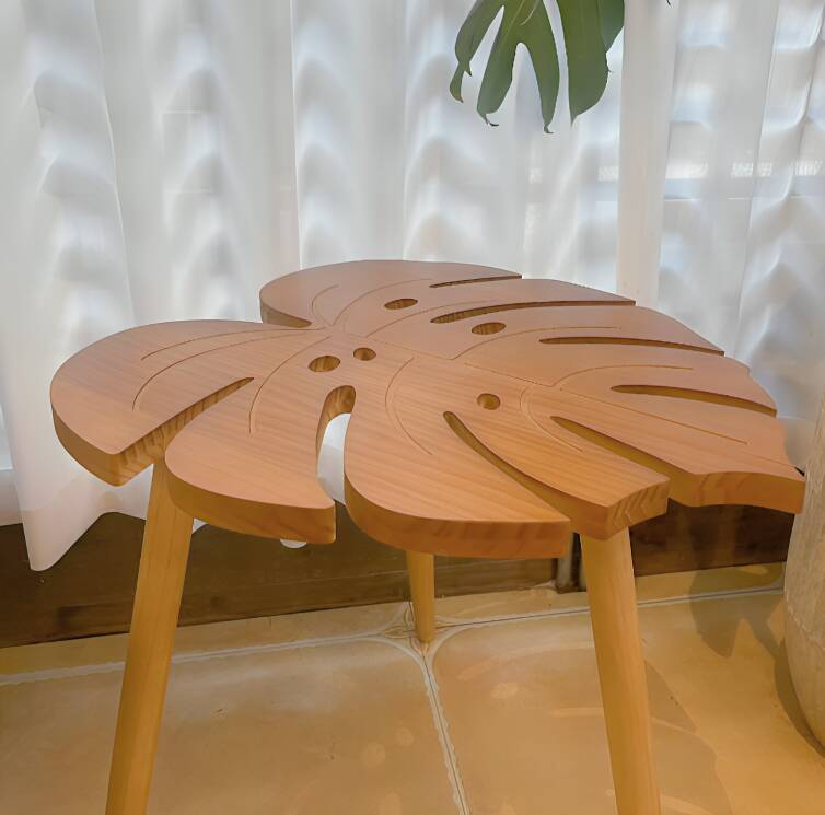 Modern Coffee Table in Leaf Shape, Minimalist Living Room Table, Kitchen and Living Room Furniture