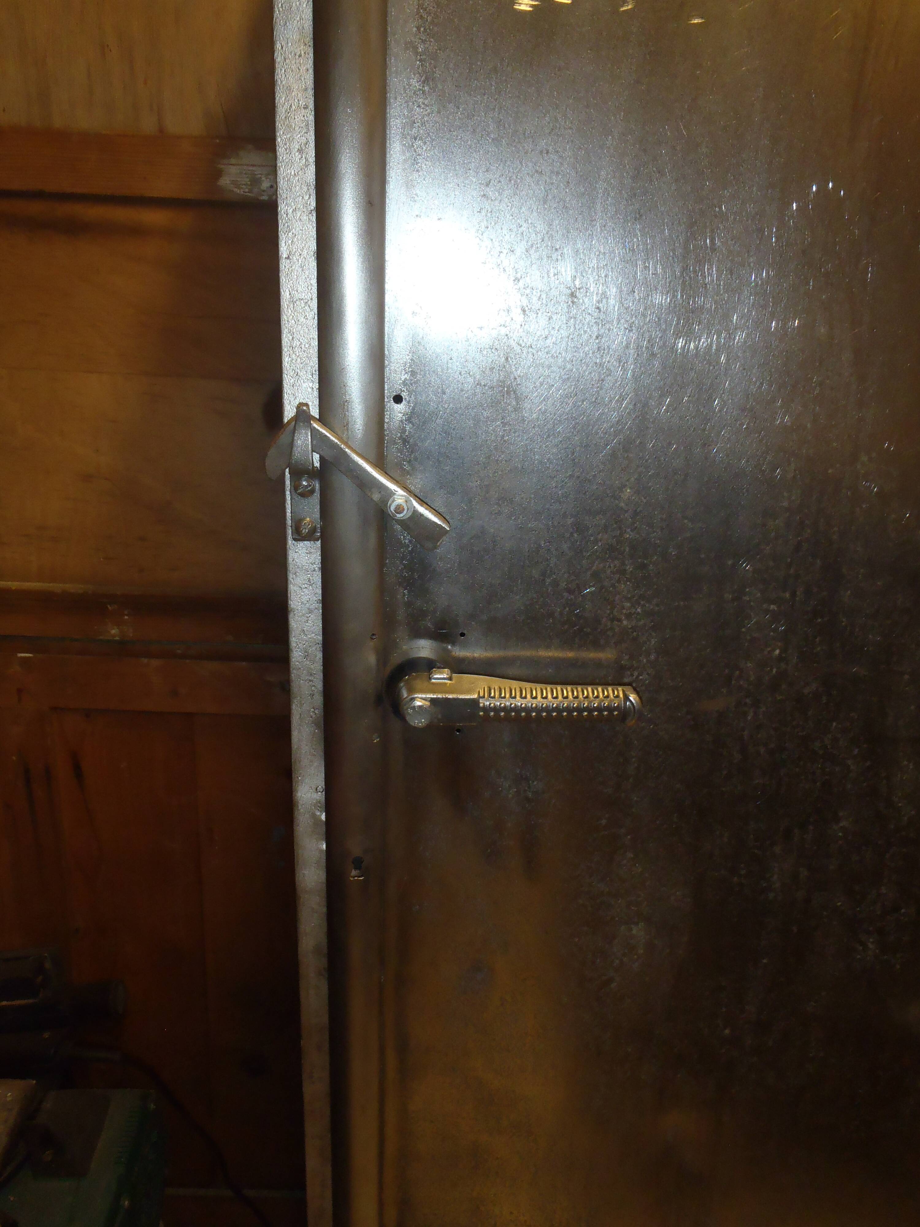 Industrial metal column cabinet.