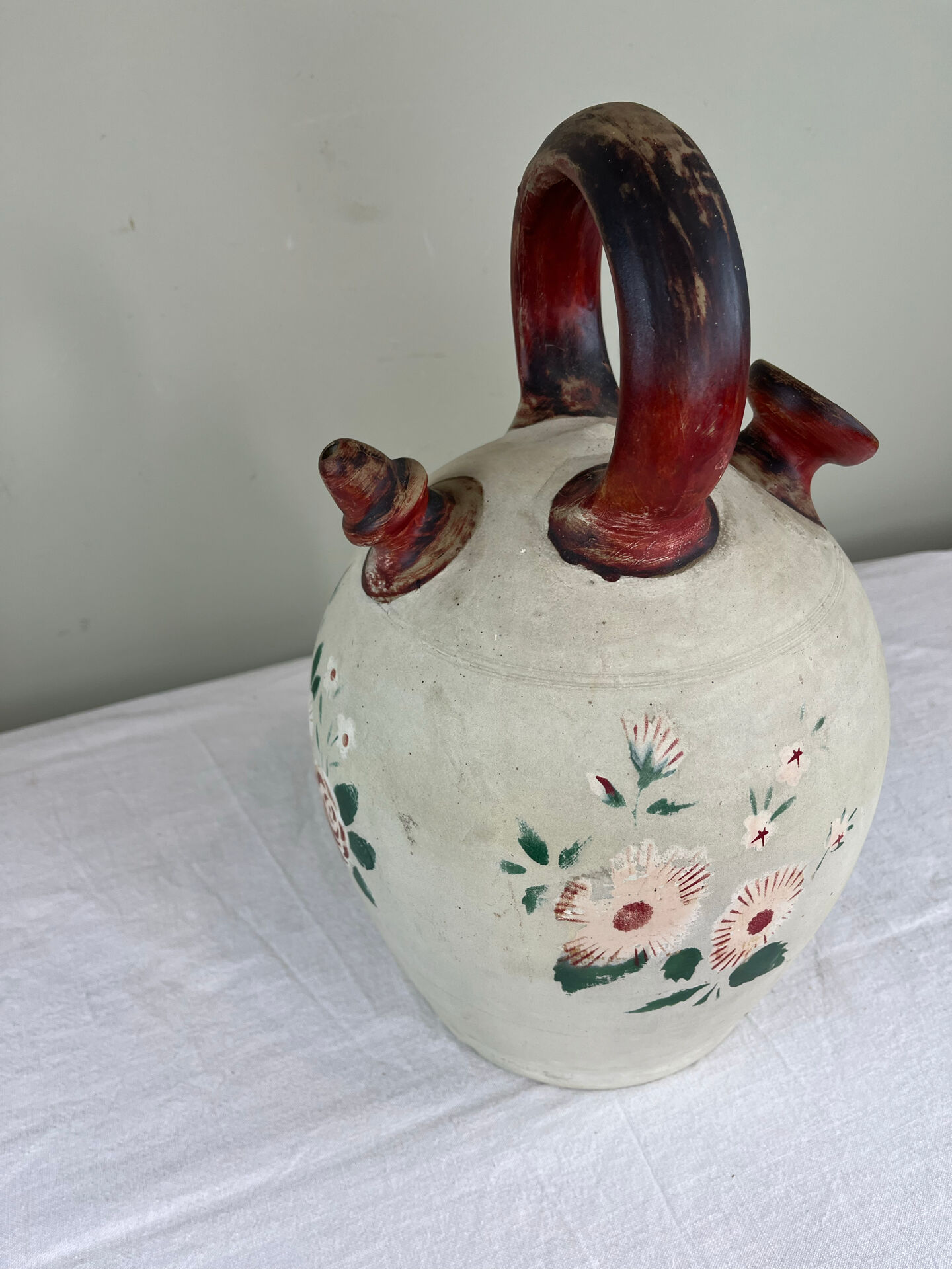 Decorated stoneware jug
