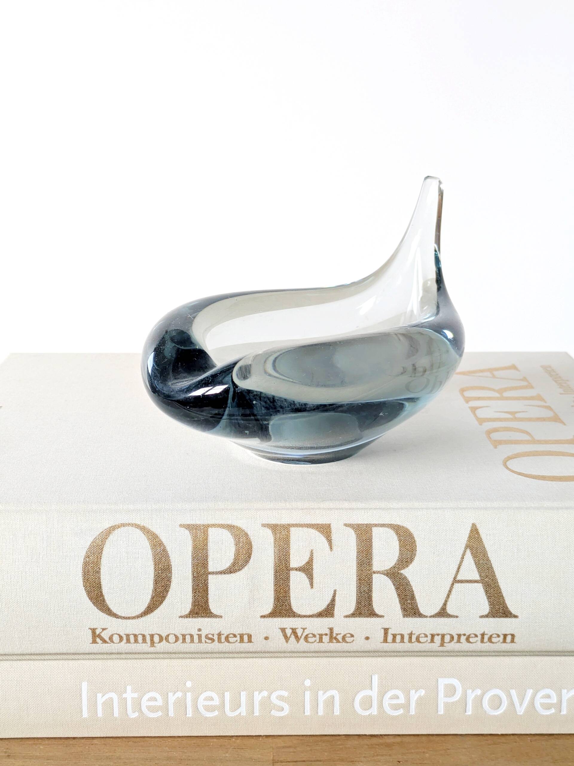 Vide poche en verra AKVA Per Lütken pour Holmegaard Danemark, années 60