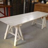 1950s white patina pine table