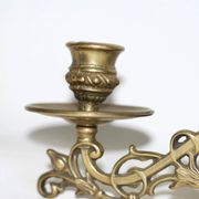 Pair of wall candle holders in brass