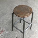 Metal and wood workshop top stool