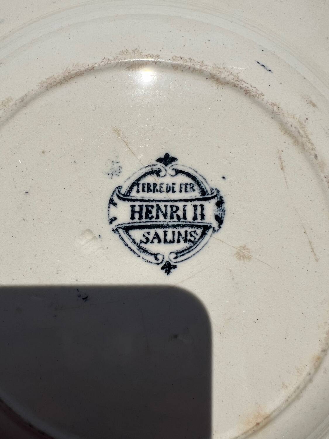 Vintage deep plate in Salins ironstone