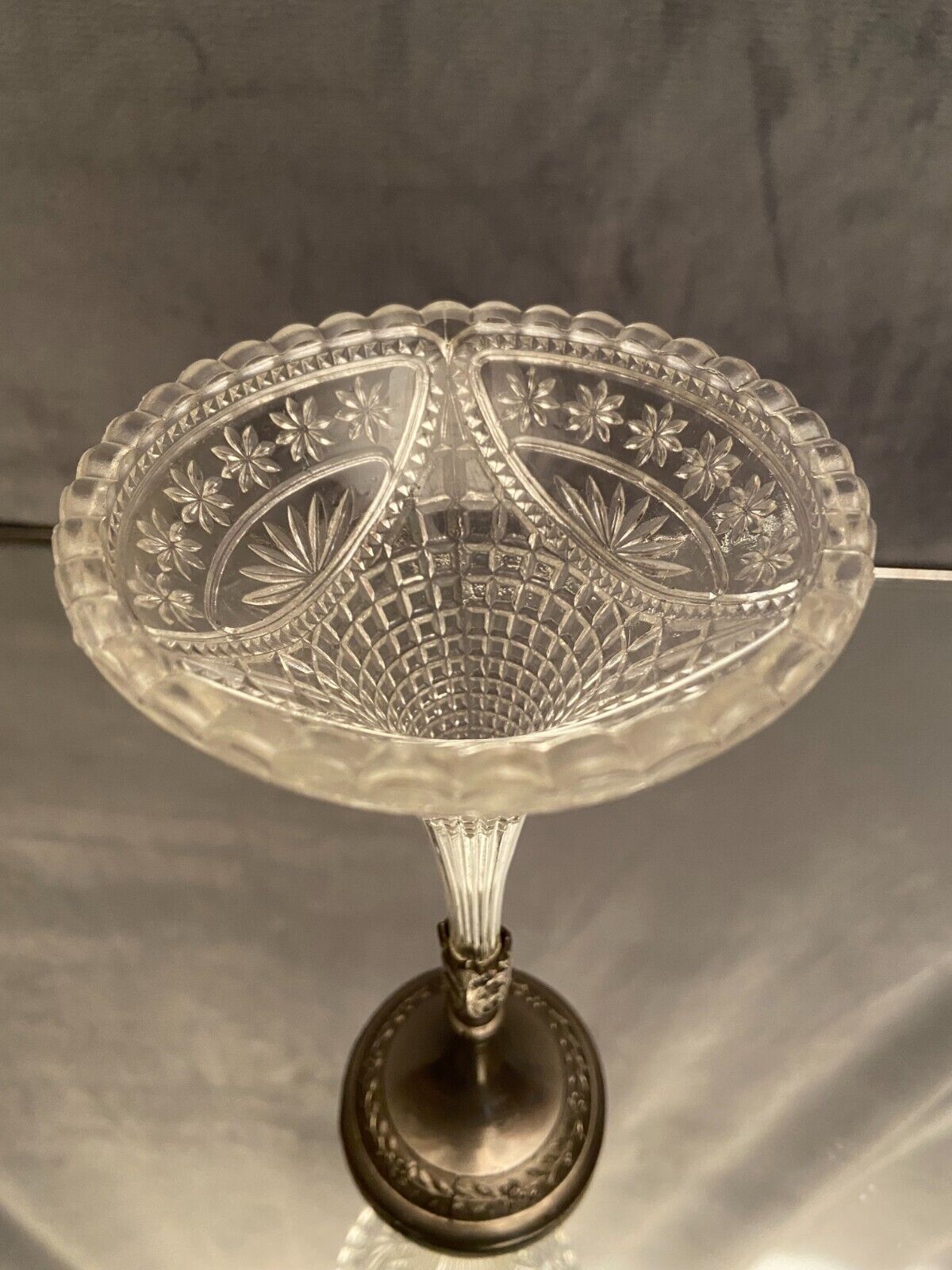 Vase bouquetière cornet in cut crystal Louis XVI style late nineteenth early twentieth