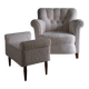 White faux shearling ottoman | 1960s