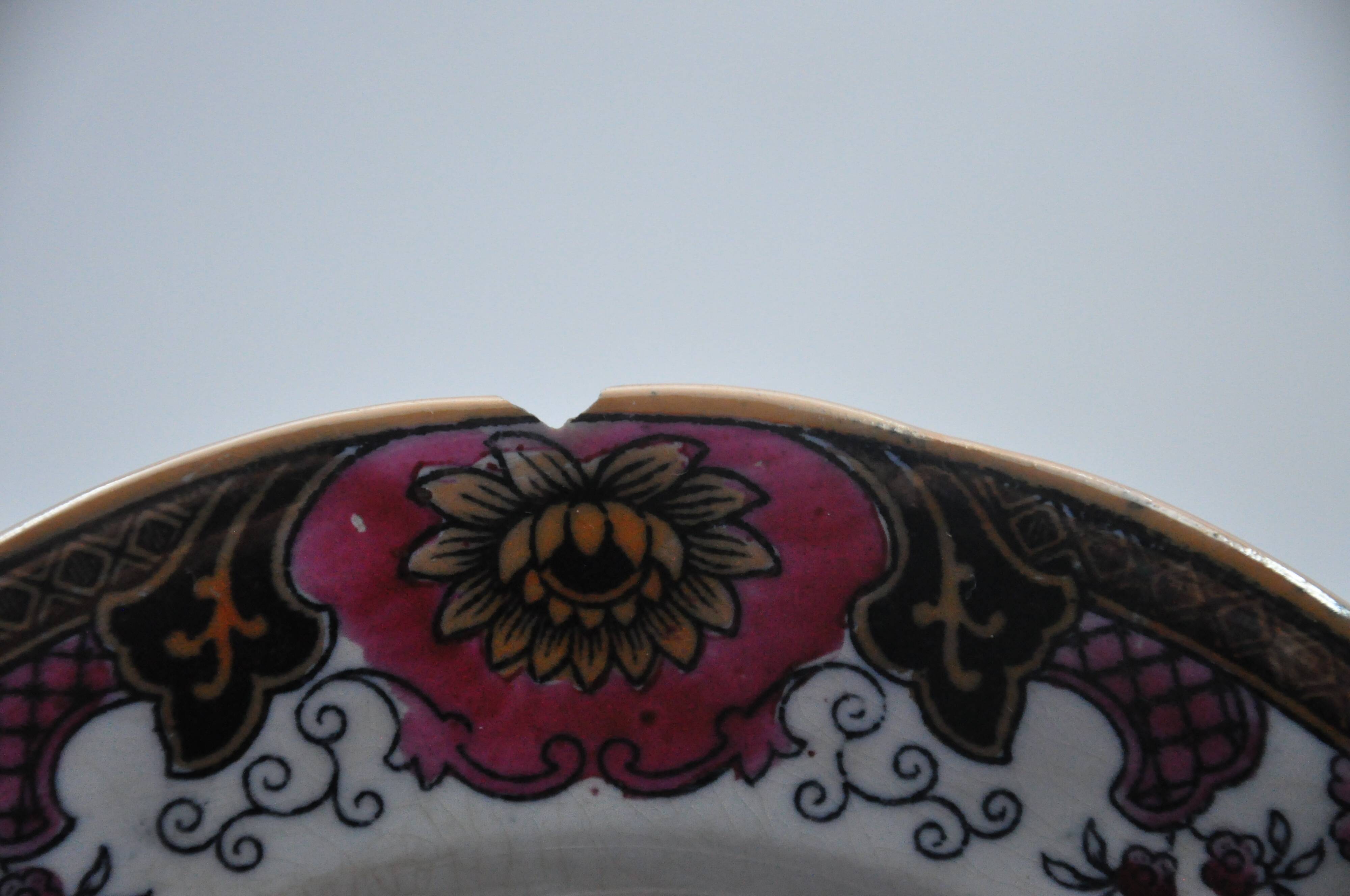 6 Plates Canton 1860 drawing edited by Boch Frères