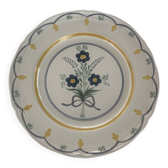 Assiette jaune décorative