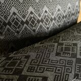 Glossy black Kachin cushion 50x50 cm