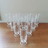 Suite of 10 vintage champagne flutes