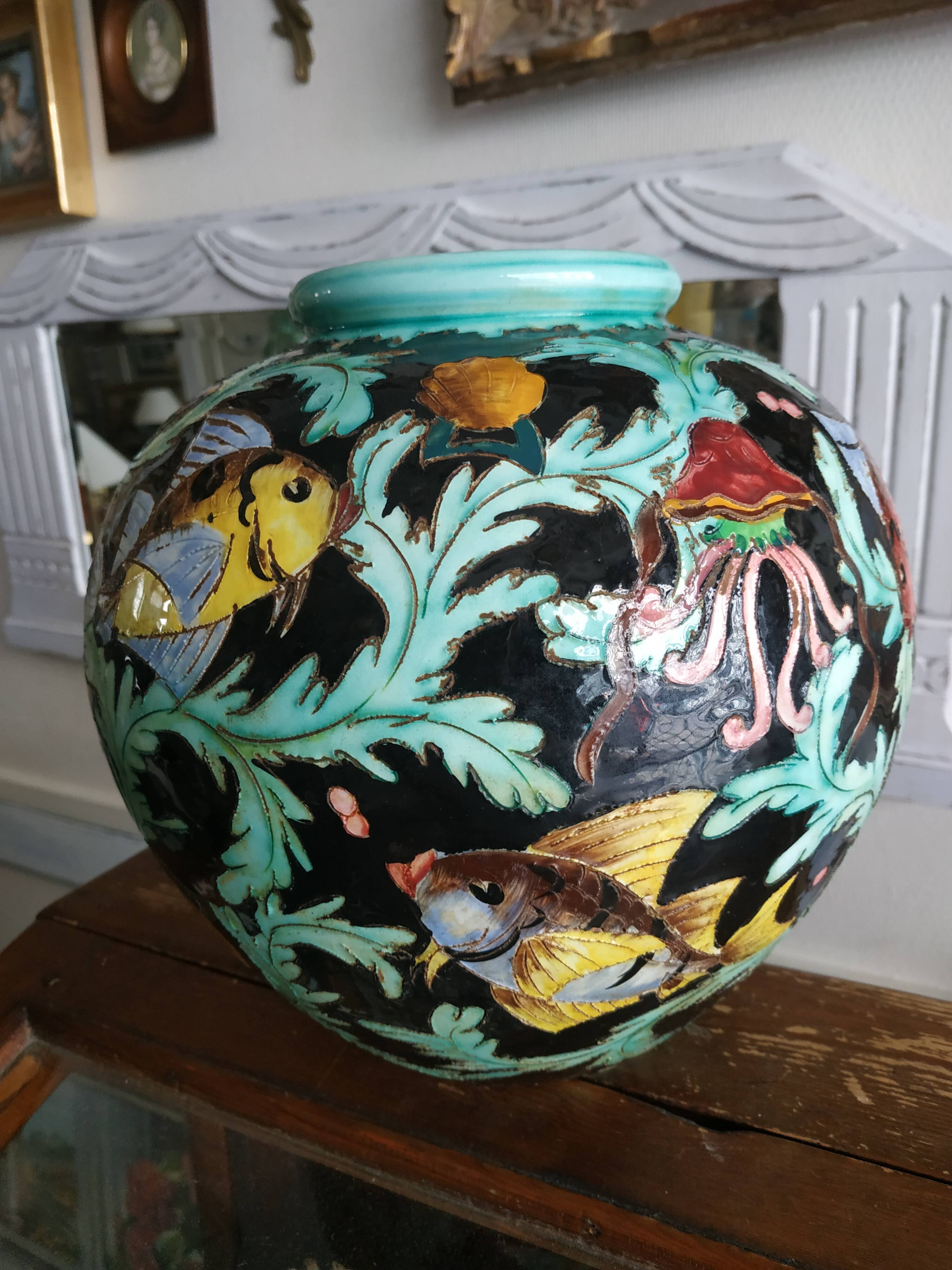 Vase Monaco décor poissons