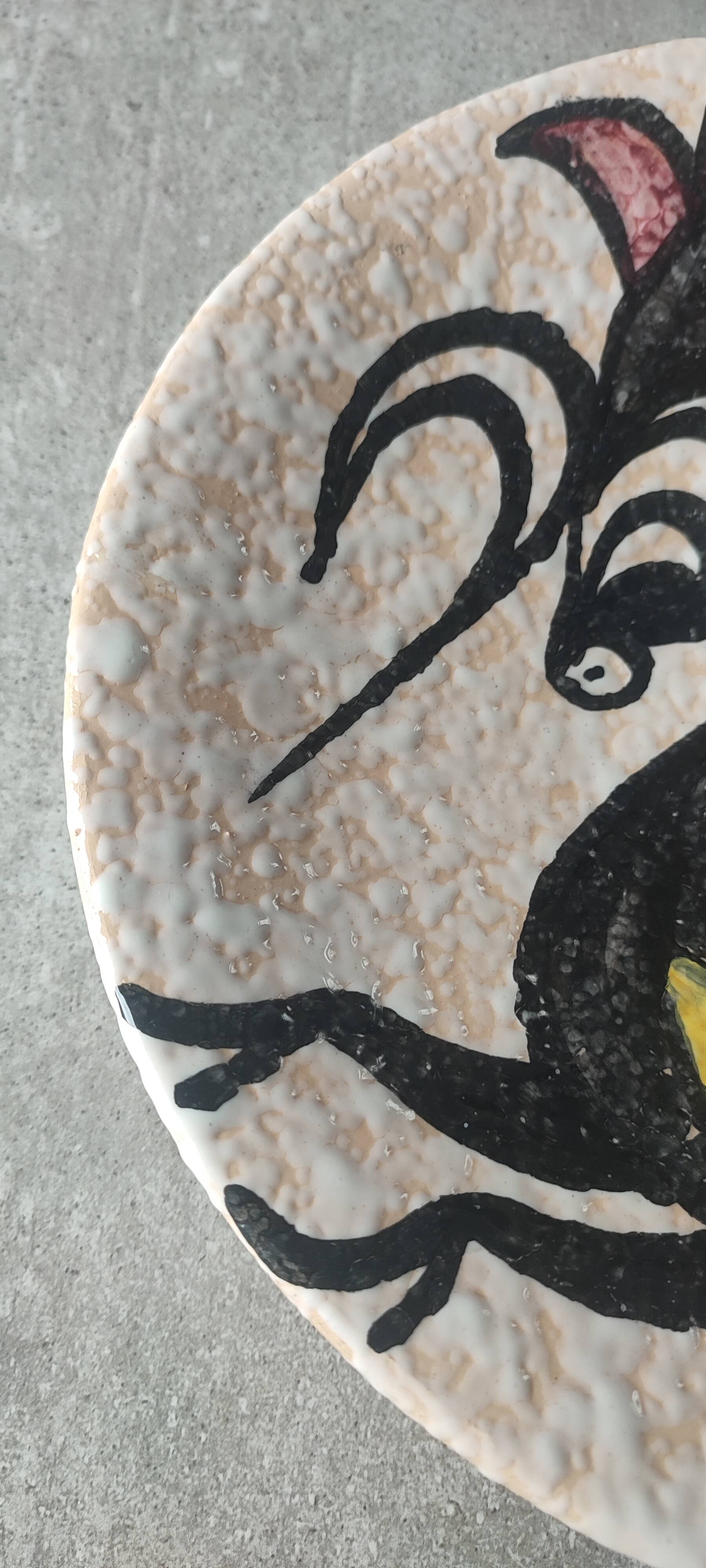 Mural Plate "Fighting Bull" ceramic Pop Art Style (Sanguino)