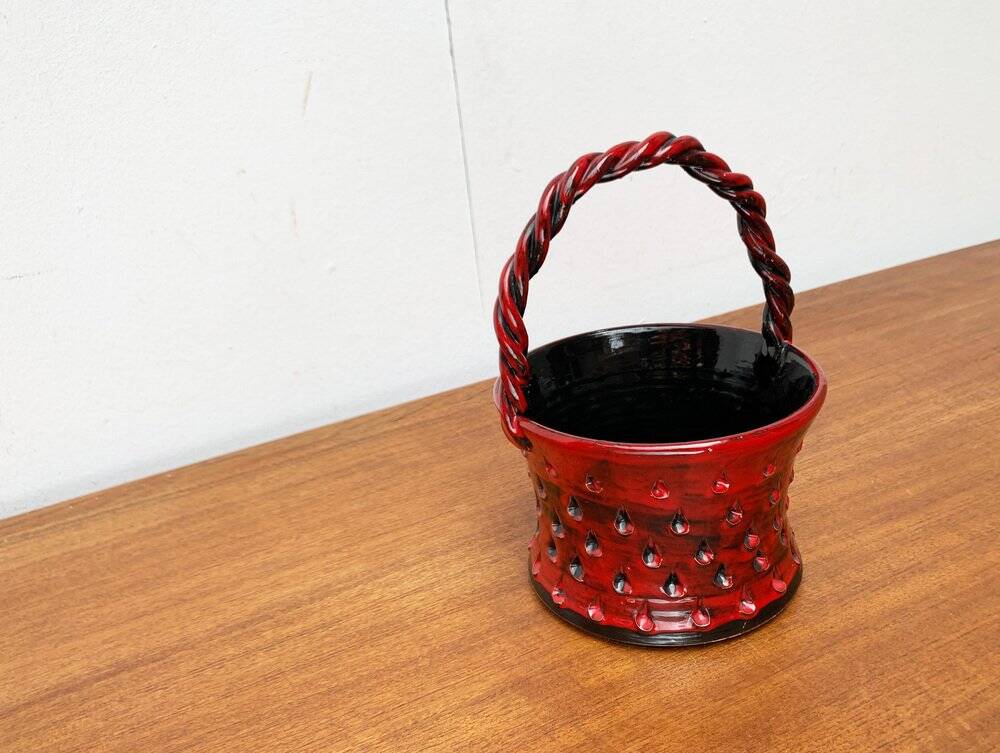 Italian ceramic vase Strawberries by Fratelli Fantullacci for Bitossi, 1960s