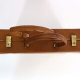 Set three vintage leather suitcases
