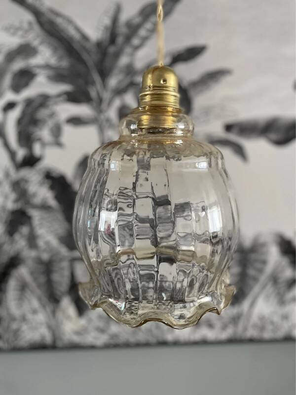 Vintage amber glass chandelier