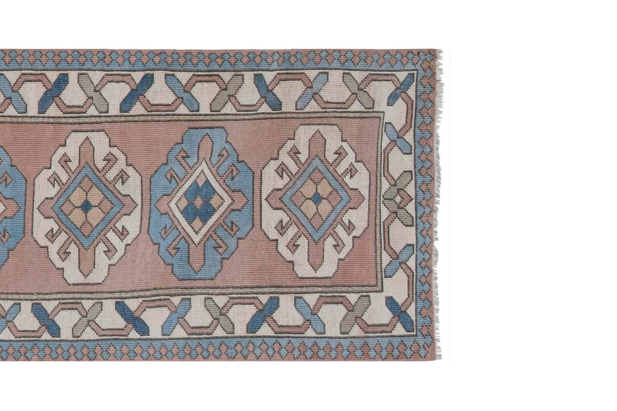 Tapis de couloir turc vintage 80x380 cm
