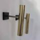 Pair of vintage modernist brass wall lights, France 1970s