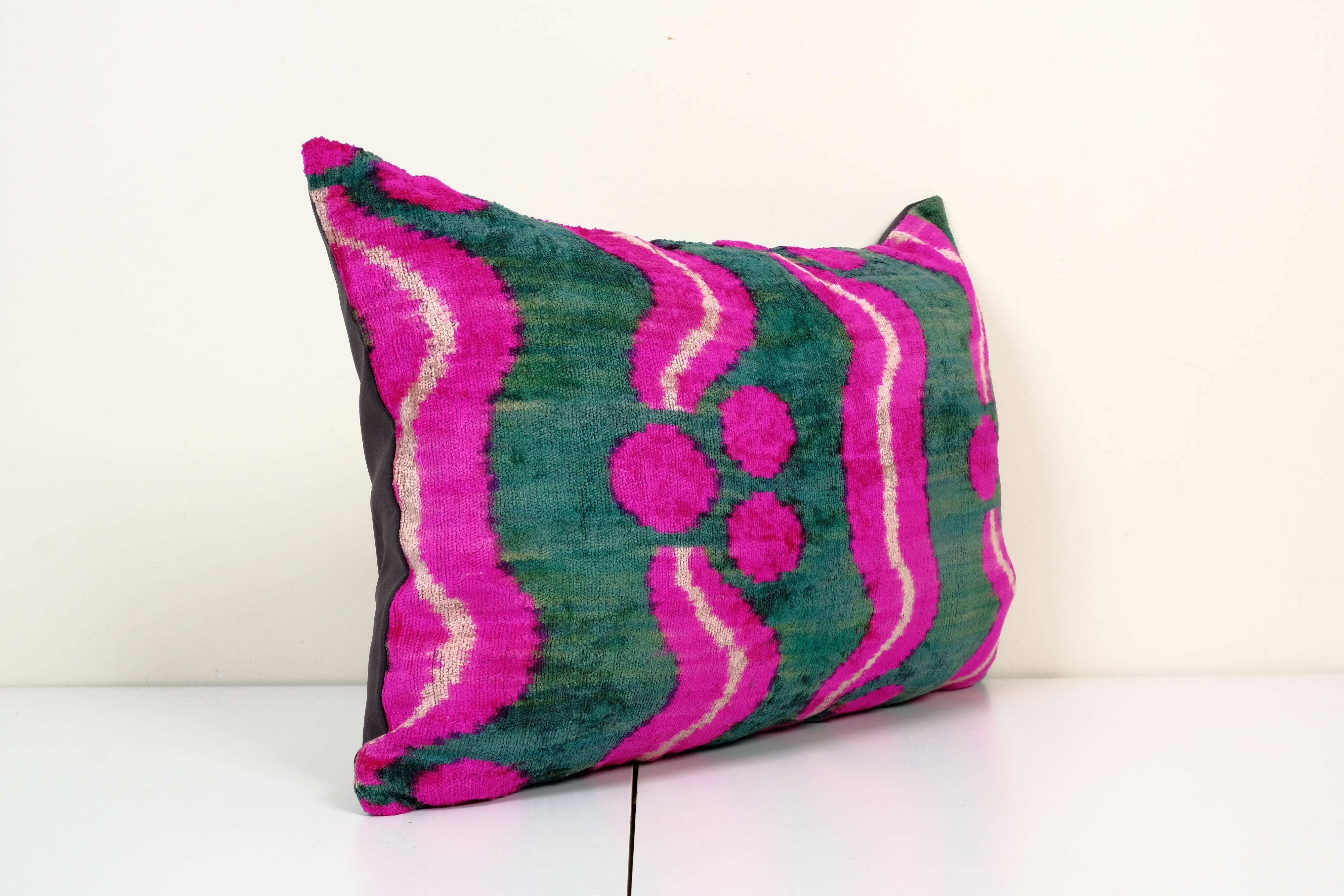 Ikat velvet pillow cover