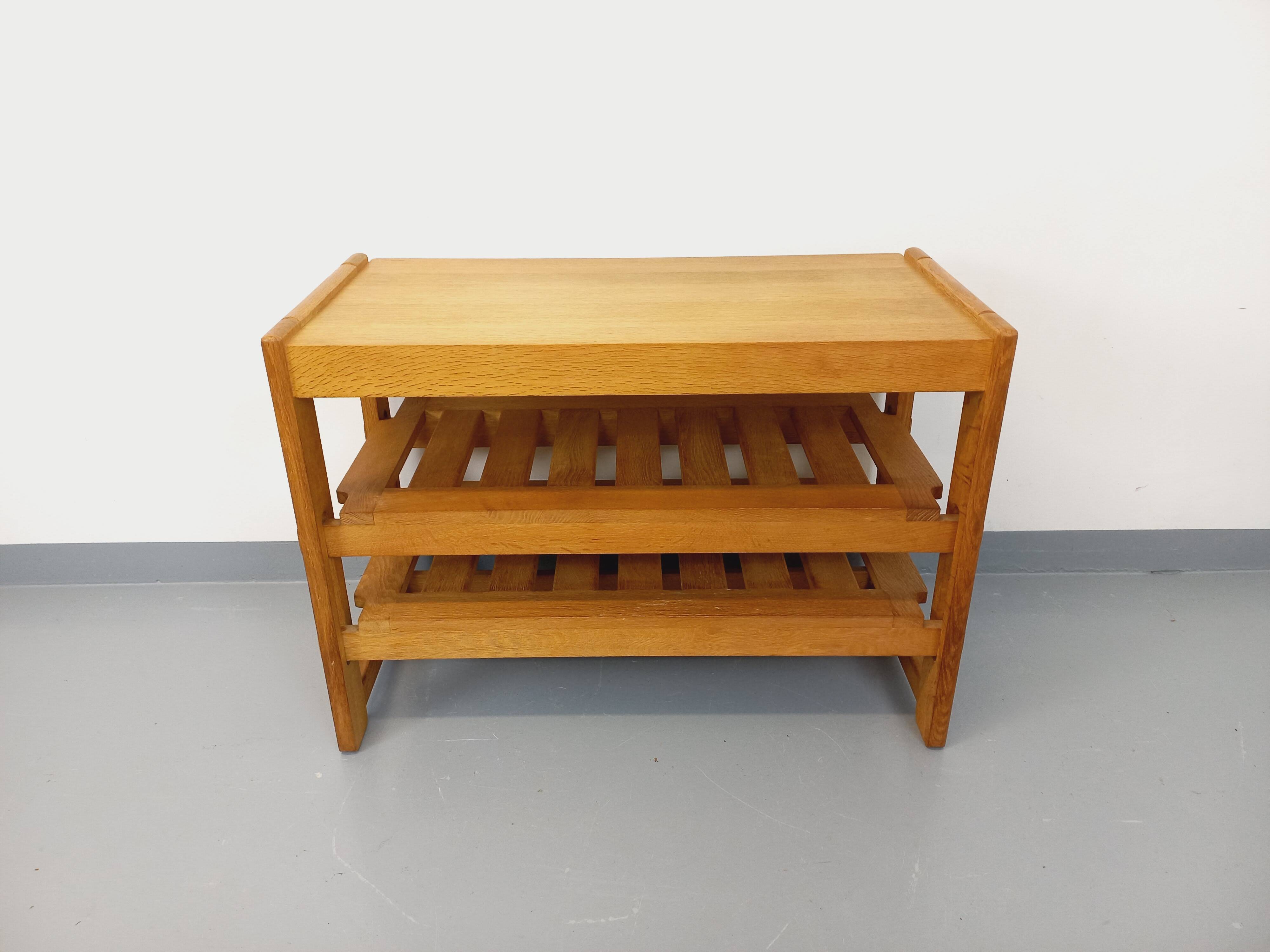 Guillerme et Chambron vintage open storage unit in solid oak